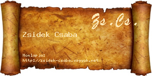Zsidek Csaba névjegykártya