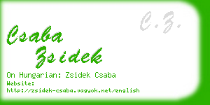 csaba zsidek business card